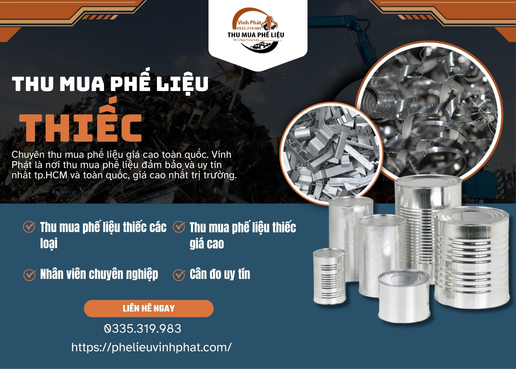 Thu Mua Phế Liệu Thiếc Giá Cao #1 TPHCM – Vinh Phát Báo Giá 24/7