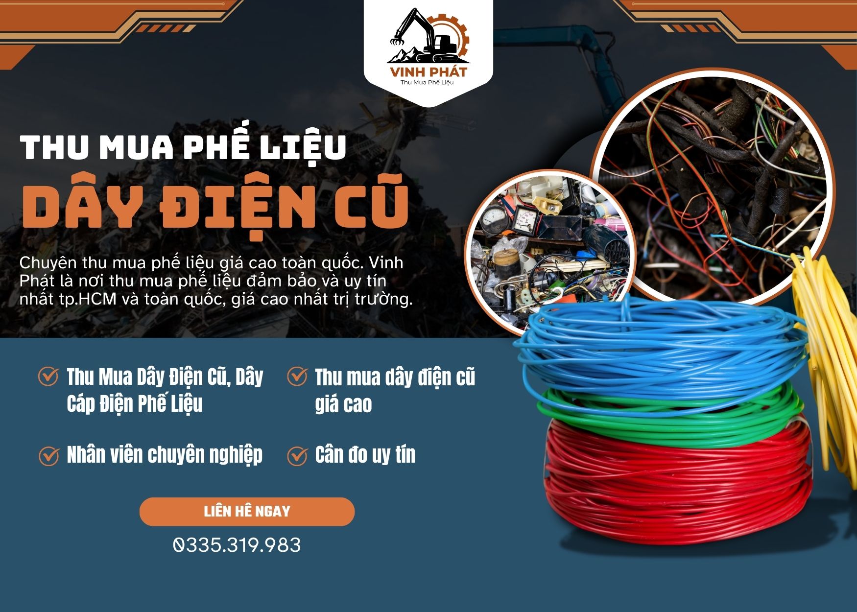 Thu Mua Dây Điện Cũ Phế Liệu – Dây Cáp Điện Phế Liệu Giá Cao Tại TPHCM