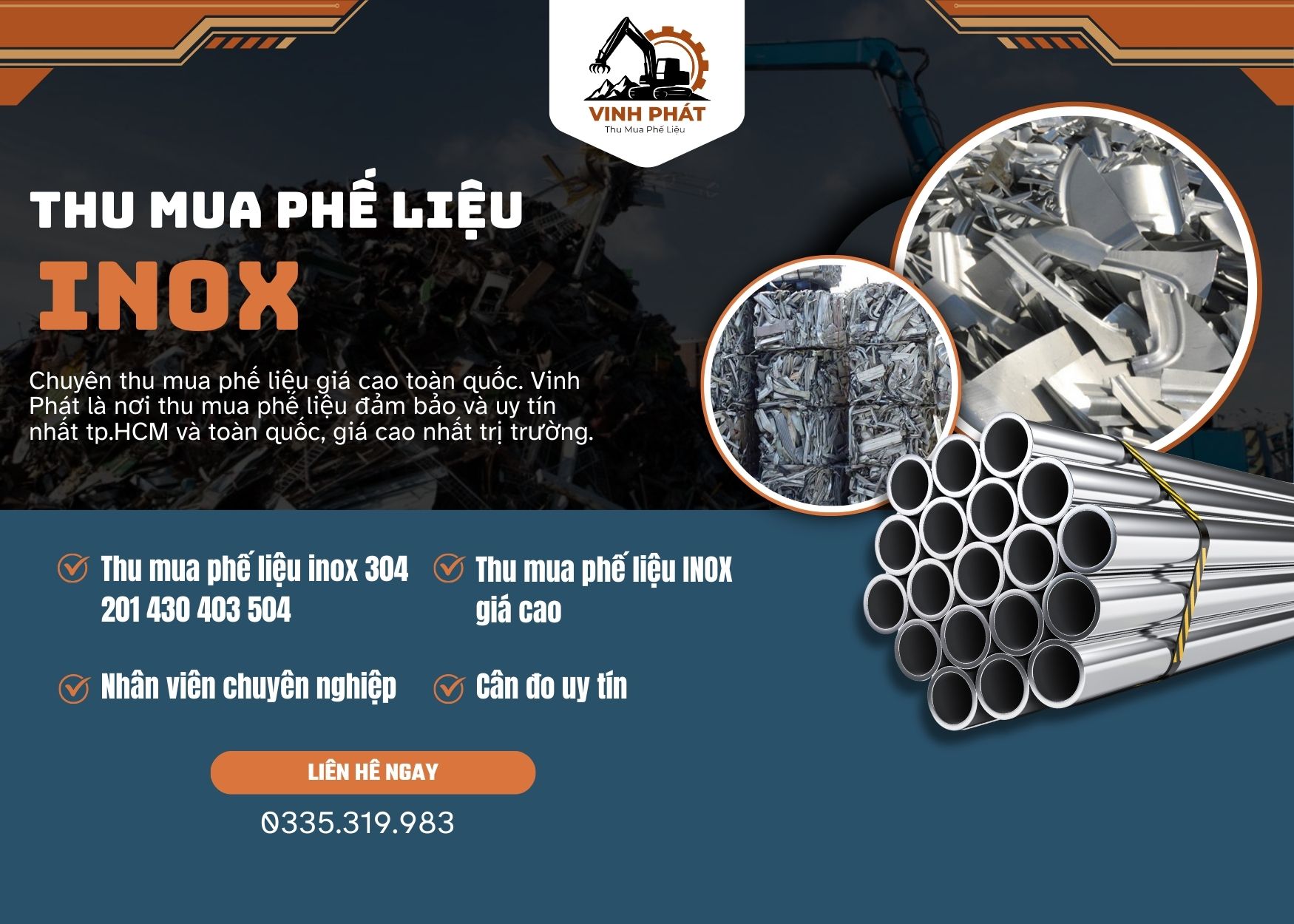 Thu Mua Phế Liệu Inox Giá Cao Tại TPHCM – Báo Giá Tốt Nhất 2025