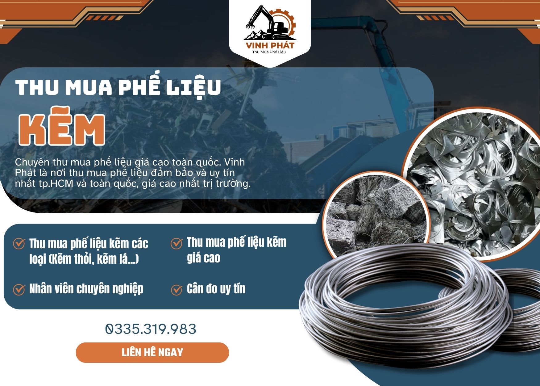 Thu Mua Phế Liệu Kẽm Giá Cao Tại Vinh Phát - Cao Hơn 25% Thị Trường!